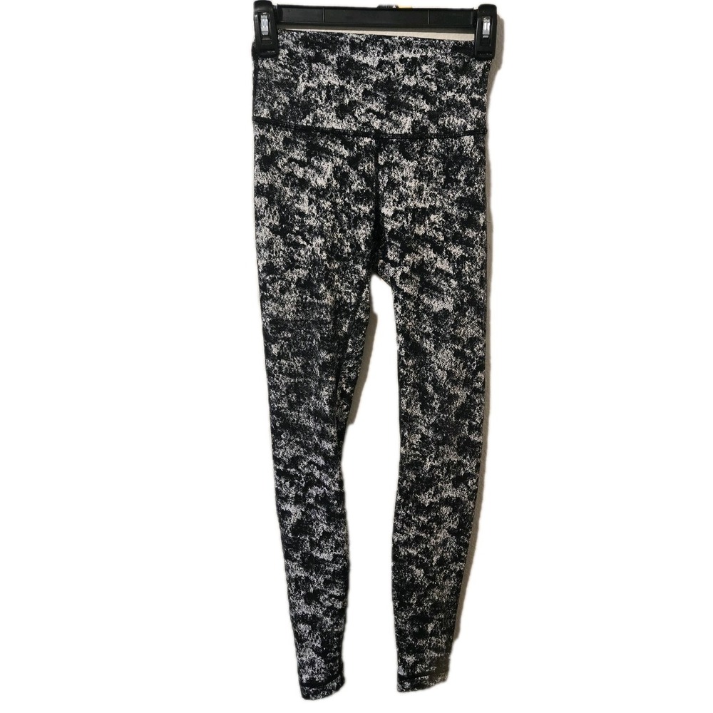 Lululemon Wunder Under High-Rise Leggings Black/White Misted Jacquard Size 4